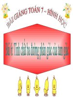 Bài giảng Hình học 7 chương 3 bài 6: Tính chất ba đường phân giác của tam giác