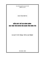 Kiểm soát thủ tục hành chính – qua thực tiễn huyện Văn Giang tỉnh Hưng Yên.