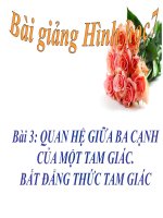 Bài giảng Hình học 7 chương 3 bài 3: Quan hệ giữa ba cạnh của một tam giác. Bất đẳng thức tam giác