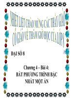 Bài giảng Đại số 8 chương 4 bài 4: Bất phương trình bậc nhất một ẩn