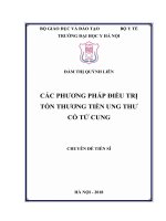 CÁC PHƯƠNG PHÁP điều TRỊ tổn THƯƠNG TIỀN UNG THƯ cổ tử CUNG 