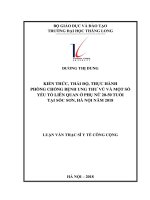 KIẾN THỨC, THÁI độ, THỰC HÀNH PHÒNG CHỐNG BỆNH UNG THƯ vú và một số yếu tố LIÊN QUAN ở PHỤ nữ 20 50 TUỔI tại sóc sơn, hà nội năm 2018 