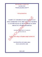 Nghiên cứu mô hình sử dụng đất sản xuất nông nghiệp bền vững trên vùng cát nội đồng và ven biển huyện lệ thủy, tỉnh quảng bình thích ứng với biến đổi khí hậu 