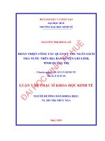 Hoàn thiện công tác quản lý thu ngân sách nhà nước trên địa bàn huyện gio linh, tỉnh quảng trị 
