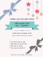 CÁC DẠNG TOÁN VẬN DỤNG CAO MŨ LOGARIT