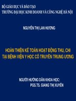 HOÀN THIỆN kế TOÁN HOẠT ĐỘNG THU, CHI tại BỆNH VIỆN y học cổ TRUYỀN TRUNG ƯƠNG 