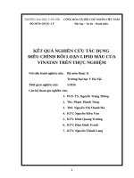 KẾT QUẢ NGHIÊN cứu tác DỤNG điều CHỈNH rối LOẠN LIPID máu của VINATAN TRÊN THỰC NGHIỆM 
