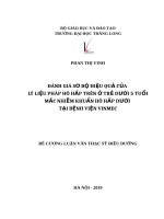 ĐÁNH GIÁ sơ bộ HIỆU QUẢ của lý LIỆU PHÁP hô hấp TRÊN ở TRẺ dưới 5 TUỔI MẮCNHIỄM KHUẨN hô hấp dưới tại BỆNH VIỆN VINMEC 