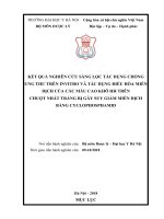 KẾT QUẢ NGHIÊN cứu SÀNG lọc tác DỤNG CHỐNG UNG THƯ TRÊN INVITRO và tác DỤNG điều hòa MIỄN DỊCH CỦACÁC mẫu CAO KHÔ HH TRÊN CHUỘT NHẮT TRẮNG bị gây SUY GIẢM MIỄN DỊCH BẰNG CYCLOPHOSPHAMID 