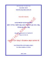 Giải pháp giảm nghèo bền vững trên địa bàn thị xã Quảng Trị, tỉnh Quảng Trị