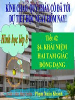 Bài giảng Hình học 8 chương 3 bài 4: Khái niệm hai tam giác đồng dạng