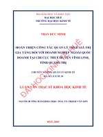 Hoàn thiện công tác quản lý thuế giá trị gia tăng đối với doanh nghiệp ngoài quốc doanh tại chi cục thuế huyện vĩnh linh, tỉnh quảng trị 