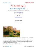 Mùa thu vàng và nhớ…   vũ thị minh nguyệt 
