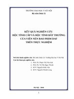 KẾT QUẢ NGHIÊN cứu độc TÍNH cấp và độc TÍNH bất THƯỜNG của VIÊN nén BAO PHIM DAF TRÊN THỰC NGHIỆM 