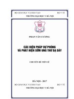 CÁC BIỆN PHÁP dự PHÒNG và PHÁT HIỆN sớm UNG THƯ dạ dày 