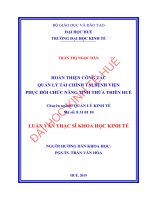 Hoàn thiện công tác quản lý tài chính tại bệnh viện phục hồi chức năng tỉnh thừa thiên huế 