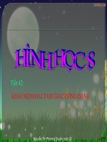 Bài giảng Hình học 8 chương 3 bài 4: Khái niệm hai tam giác đồng dạng