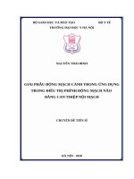 GIẢI PHẪU ĐỘNG MẠCH CẢNH TRONG ỨNG DỤNG TRONG điều TRỊ PHÌNH ĐỘNG MẠCH não BẰNG CAN THIỆP nội MẠCH 