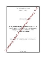 Đánh giá hiệu quả của phương pháp gây tê ngoài màng cứng lên cuộc chuyển dạ đẻ tại bệnh viện phụ sản trung ương từ 122018 đến 032019 