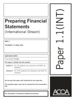 ACCA preparing financial statement part 2 2004 