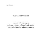 NGHIÊN cứu tác DỤNG điều TRỊ TRĨ của VIÊN TRĨ THIÊN dược TRÊN mô HÌNH gây TRĨ THỰC NGHIỆM 