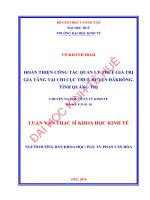 Hoàn thiện công tác quản lý thuế giá trị gia tăng tại chi cục thuế huyện đăkrông, tỉnh quảng trị