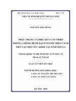 THỰC TRẠNG và HIỆU QUẢ CAN THIỆP PHÒNG, CHỐNG BỆNH dại ở NGƯỜI THEO CÁCH TIẾP cận một sức KHỎE tại TỈNH sơn LA 