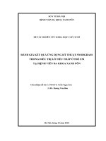 ĐÁNH GIÁ kết QUẢ ỨNG DỤNG kỹ THUẬT SNODGRASS TRONG điều TRỊ lỗ TIỂU THẤP ở TRẺ EM tại BỆNH VIÊN đa KHOA XANH pôn 