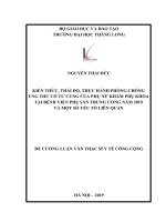 KIẾN THỨC, THÁI độ, THỰC HÀNH PHÒNG CHỐNG UNG THƯ cổ tử CUNG của PHỤ nữ KHÁM PHỤ KHOA tại BỆNH VIỆN PHỤ sản TRUNG ƯƠNG năm 2019 và một số yếu tố LIÊN QUAN 