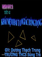 Bài giảng Hình học 8 chương 3 bài 4: Khái niệm hai tam giác đồng dạng