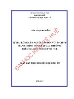 Sự hài lòng của người dân đối với dịch vụ hành chính công tại các phường trên địa bàn thành phố huế 