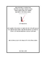 SỨC KHỎE TÂM THẦN VÀ MỘT SỐ YẾU TỐ LIÊN QUAN CỦA BỆNH NHÂN ĐIỀU TRỊ METHADONE TẠI TRUNG TÂM Y TẾ THÀNH PHỐ BẮC GIANG NĂM 2019