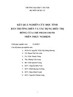 KẾT QUẢ NGHIÊN cứu độc TÍNH bán TRƯỜNG DIỄN và tác DỤNG điều TRỊ BỎNG của CHẾ PHẨM CH1701 TRÊN THỰC NGHIỆM 