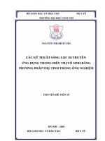 CÁC kỹ THUẬTSÀNG lọc DI TRUYỀN ỨNG DỤNG TRONG điều TRỊ vô SINH BẰNG PHƯƠNG PHÁP THỤ TINH TRONG ỐNG NGHIỆM 