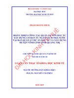 Hoàn thiện công tác quản lý vốn đầu tư xây dựng cơ bản từ nguồn vốn ngân sách nhà nước tại ban quản lý dự án đầu tư  xây dựng và phát triển quỹ đất huyện vĩnh linh tỉnh quảng trị 