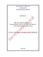 Hiệu quả kinh tế sản xuất lúa theo mô hình canh tác tự nhiên trên địa bàn huyện triệu phong, tỉnh quảng trị 
