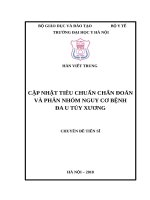 CẬP NHẬT TIÊU CHUẨN CHẨN đoán và PHÂN NHÓM NGUY cơ BỆNH đa u tủy XƯƠNG 