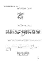 Nghiên cứu tỷ lệ rối loạn sắc giác của sinh viên y1 trường đại học y hà nội 