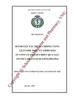 Đánh giá tác động chống tăng glucose máu và lipid máu invivo của dịch chiết quả lựu 