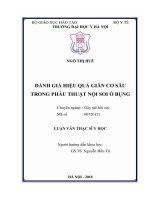 ĐÁNH GIÁ HIỆU QUẢ GIÃN cơ sâu TRONG PHẪU THUẬT nội SOI ổ BỤNG 