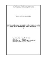 Hướng dẫn học sinh rèn kiến thức, luyện kỹ năng làm phần đọc hiểu môn ngữ văn 9 (2) 
