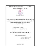 ĐÁNH GIÁ kết QUẢ điều TRỊ BỆNH NHÂN UNG THƯ BIỂU mô BUỒNG TRỨNG tái PHÁT NHẠY cảm PLATIN BẰNG PHÁC đồ LIPOSOMAL DOXORUBICIN – CARBOPLATIN tại BỆNH VIỆN k 