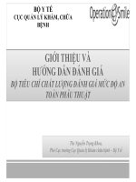 GIỚI THIỆU VÀ HƯỚNG DẪN ĐÁNH GIÁ BỘ TIÊU CHÍ CHẤT LƯỢNG ĐÁNH GIÁ MỨC ĐỘ AN TOÀN PHẪU THUẬT