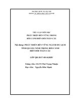 Phát triển bền vững ngành du lịch tỉnh Quảng Ninh trong bối cảnh biến đổi toàn cầu