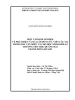 Một vài kinh nghiệm về phát hiện và sữa lỗi dùng từ, viết câu sai trong bài văn miêu tả cho học sinh lớp 4,5 trường tiểu học quảng đại, thành phố sầm sơn 