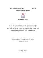 MỘT số đặc điểm DỊCH tễ BỆNH THỦY đậu tại MIỀN bắc VIỆT NAM GIAI đoạn 2008 – 2018 và một số yếu tố THỜI TIẾT LIÊN QUAN 