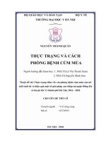 Thực trạng tiêm vắc xin phòng bệnh cúm mùa của nữ tuổi sinh đẻ và hiệu quả một số giải pháp can thiệp tại quận đống đa và huyện ba vì thành phố hà nội, 2016   2018 