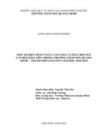 Một số biện pháp nâng cao chất lượng đội ngũ CBGV trong trường mầm non quảng minh, thành phố sầm sơn, năm học 2018 2019 