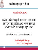 ĐÁNH GIÁ kết QUẢ điều TRỊ UNG THƯ TUYẾN TIỀN LIỆT BẰNG PHẪU THUẬT cắt TUYẾN TIỀN LIỆT tận gốc 