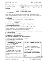 Giáo án Tiếng Anh lớp 6  Unit 7: Television